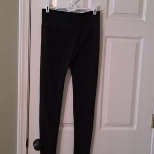Black ribbed fleece lined legging